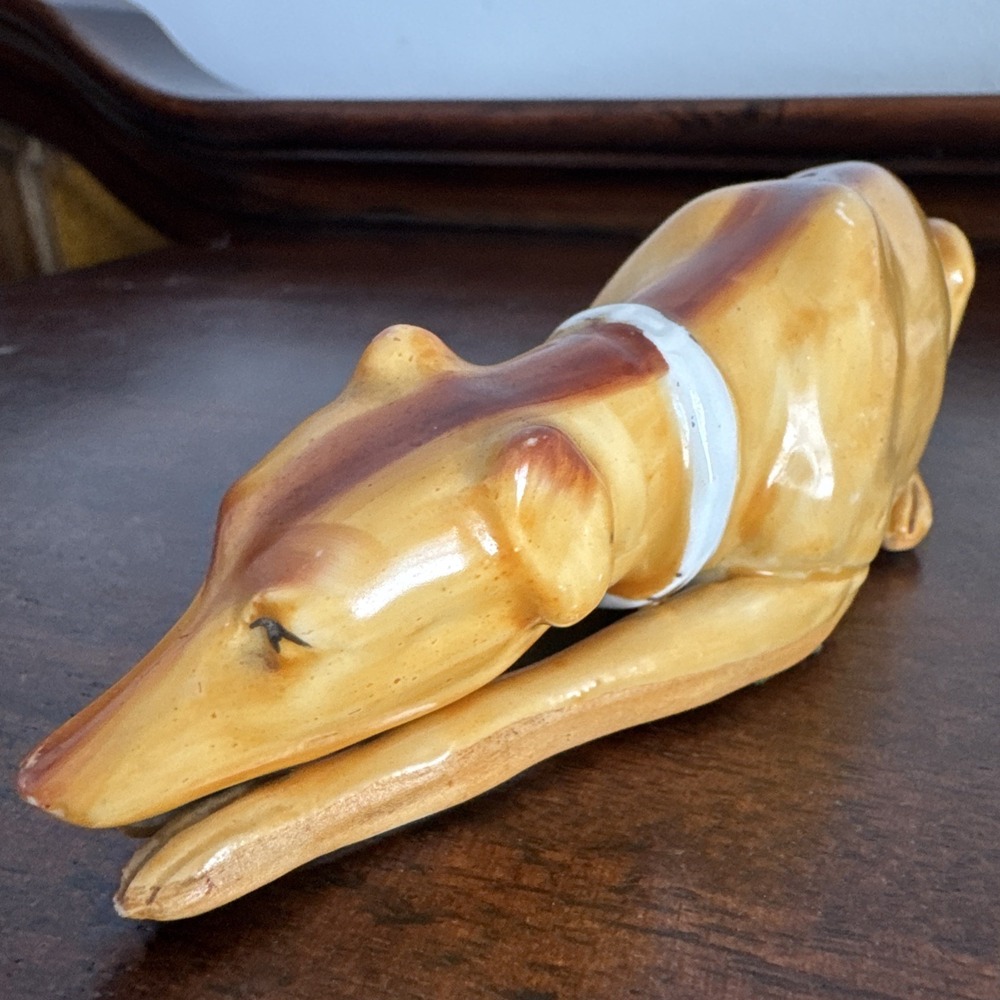 6.5" Staffordshire Porcelain Greyhound Dog - Picture 6 of 13
